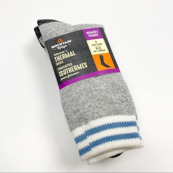 MOUNTAIN Ridge 2 Pairs Thermal Socks Sz 9-11 New - Picture 1 of 5